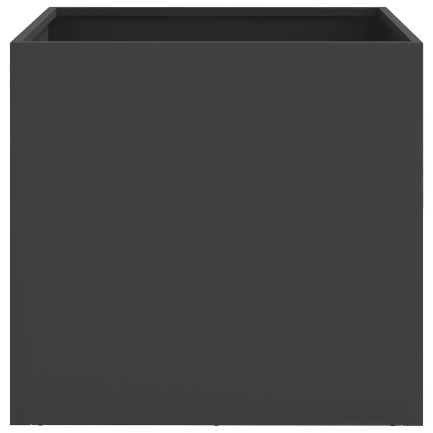 2er Set vidaXL Pflanzkübel, schwarz, Stahl, 42x40x39 cm. Quadratische Blumenkübel für Garten und Balkon.