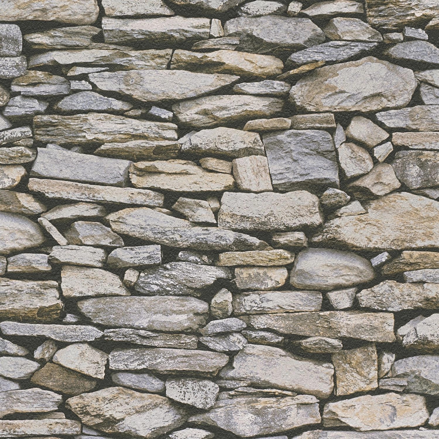 PROFHOME 958202-GU Natur Tapete Steinoptik Matt Grau Creme 0,53 m x 10,05 m günstig online kaufen