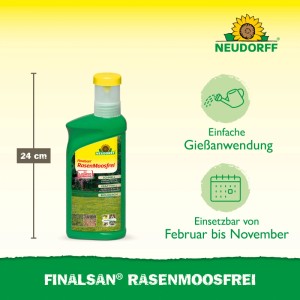 Grüne Neudorff Finalsan Rasen-Moosfrei 500 ml Flasche, 24 cm, mit Gießanwendung, nutzbar Feb-Nov.
