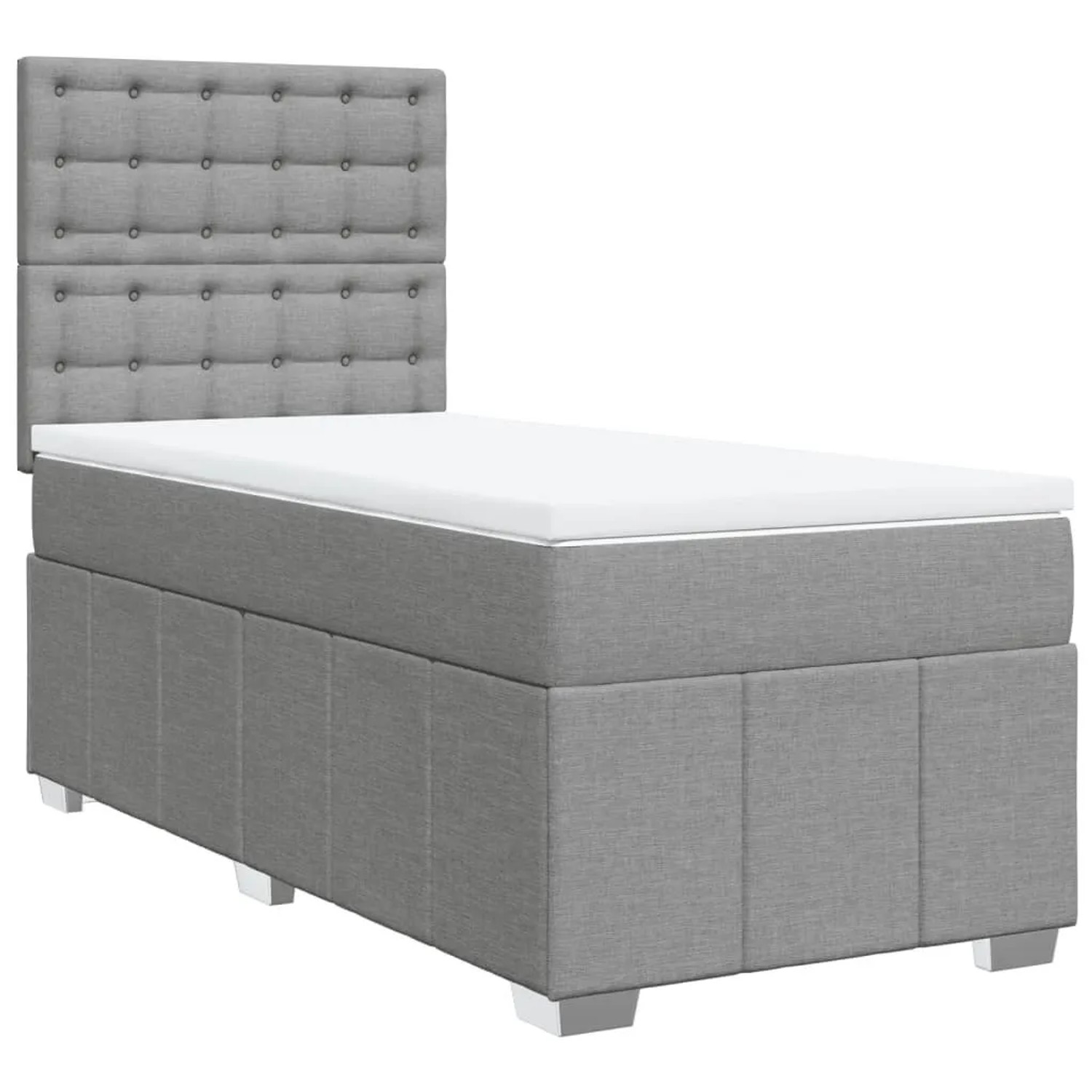 vidaXL Boxspringbett mit Matratze Hellgrau 80x200 cm Stoff 3293809 günstig online kaufen
