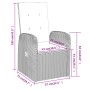 vidaXL Garten-Essgruppe, 5-teilig, grau. Rattan-Gartenmöbel mit Tisch, Stühlen und Kissen. Ideal für Terrasse und Garten.