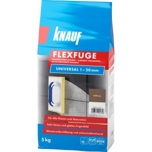 Knauf Flexfuge Universal hellbraun, 5 kg Sack. Fugenmörtel für Fliesen und Naturstein.