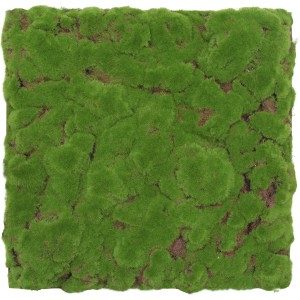 Quadratisches Wandpaneel mit Moos-Design in Waldgrün für modulare Wandgestaltung.