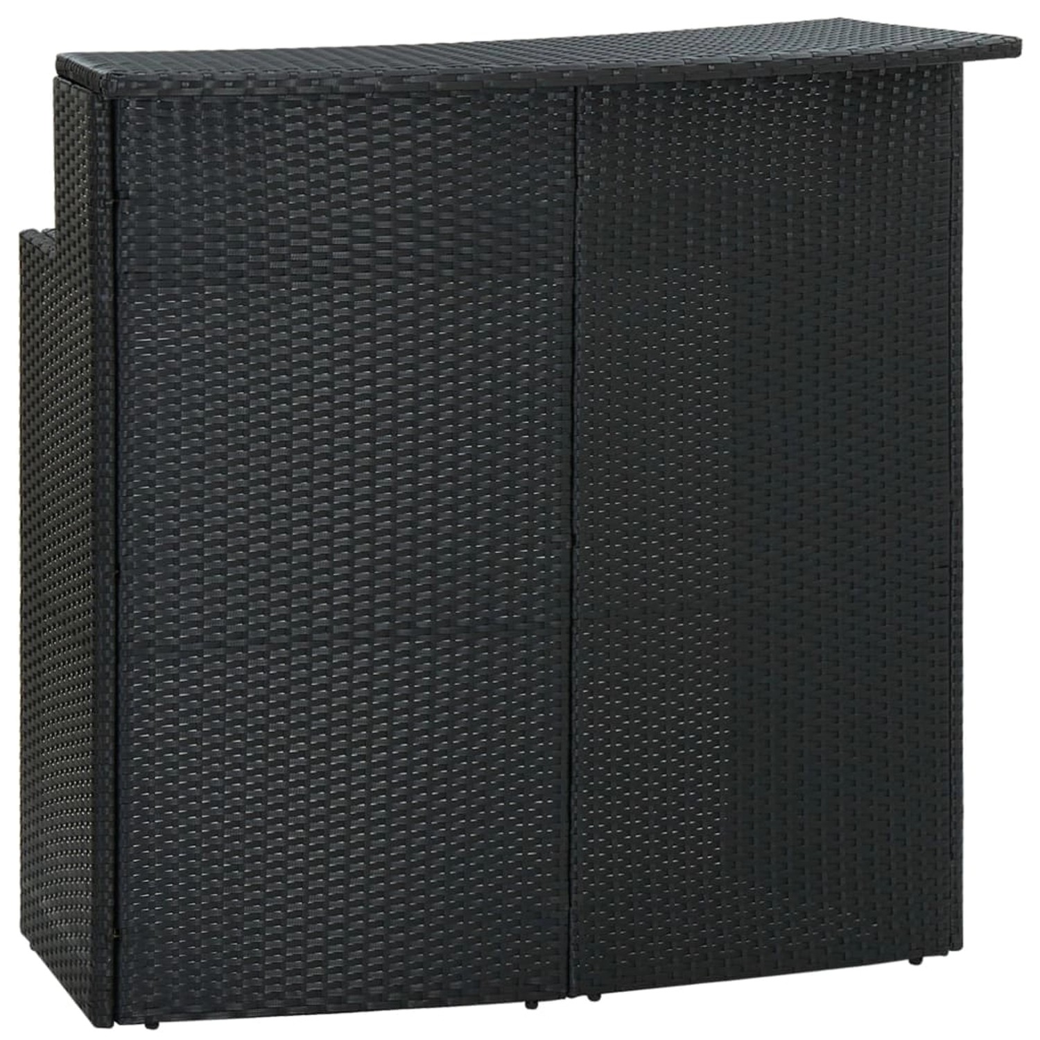 vidaXL Garten-Bartisch Schwarz 120x55x110 cm Poly Rattan 313468
