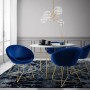 ML-Design Esszimmerstuhl mit Runder Rückenlehne Blau aus Samt_7