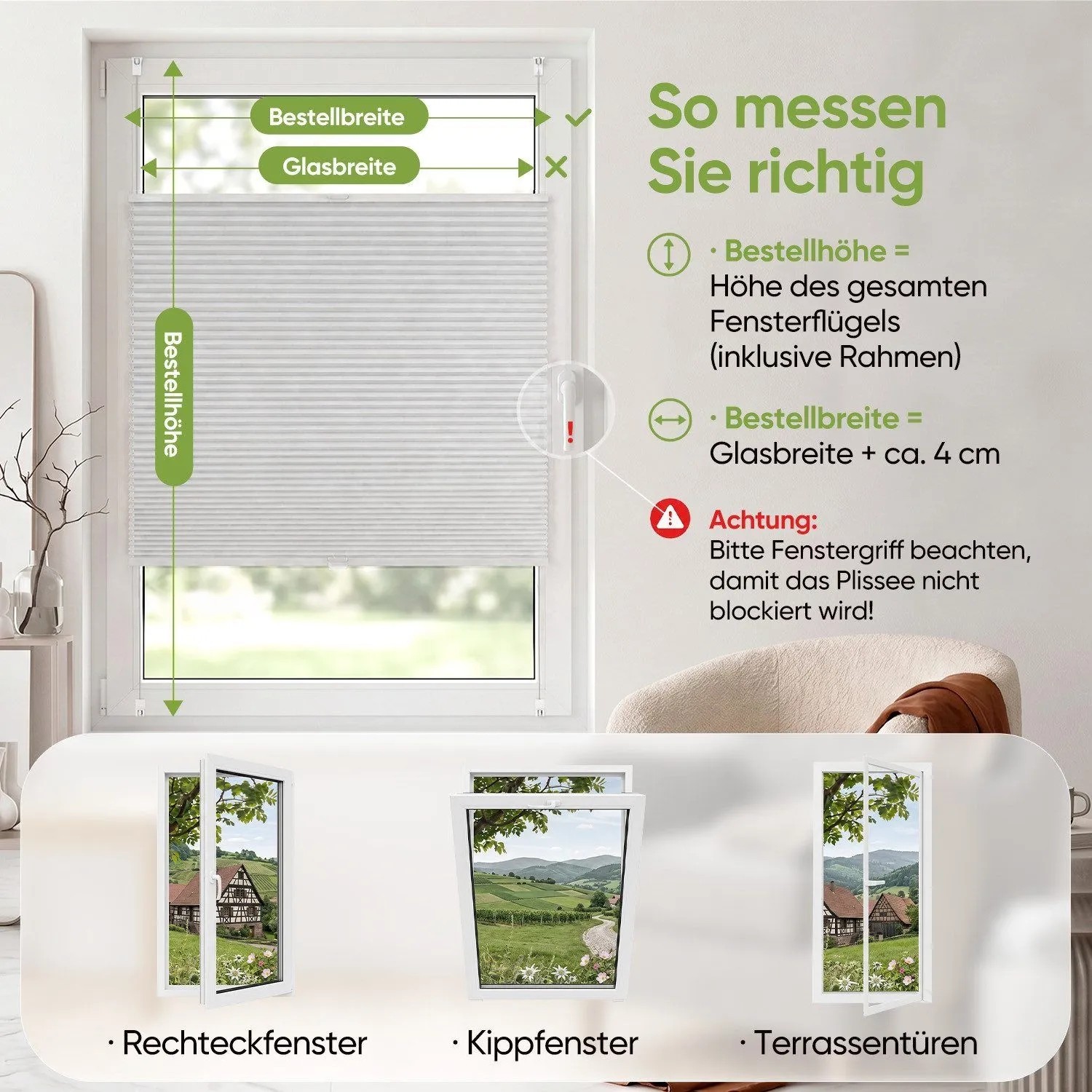 SALCAR Wabenplissee Thermo Plissee Klemmfix ohne Bohren Verspannt Verdunkelnd Blickdicht Weiß 80x120cm für Fenster und Tür Sonnenschutz Hitzeschutz_7