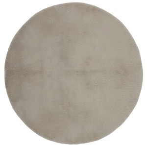 Runder, taupefarbener Soft Cloud Teppich mit weichem Kurzflor, Ø 200 cm. Ideal für Wohn- und Schlafzimmer.