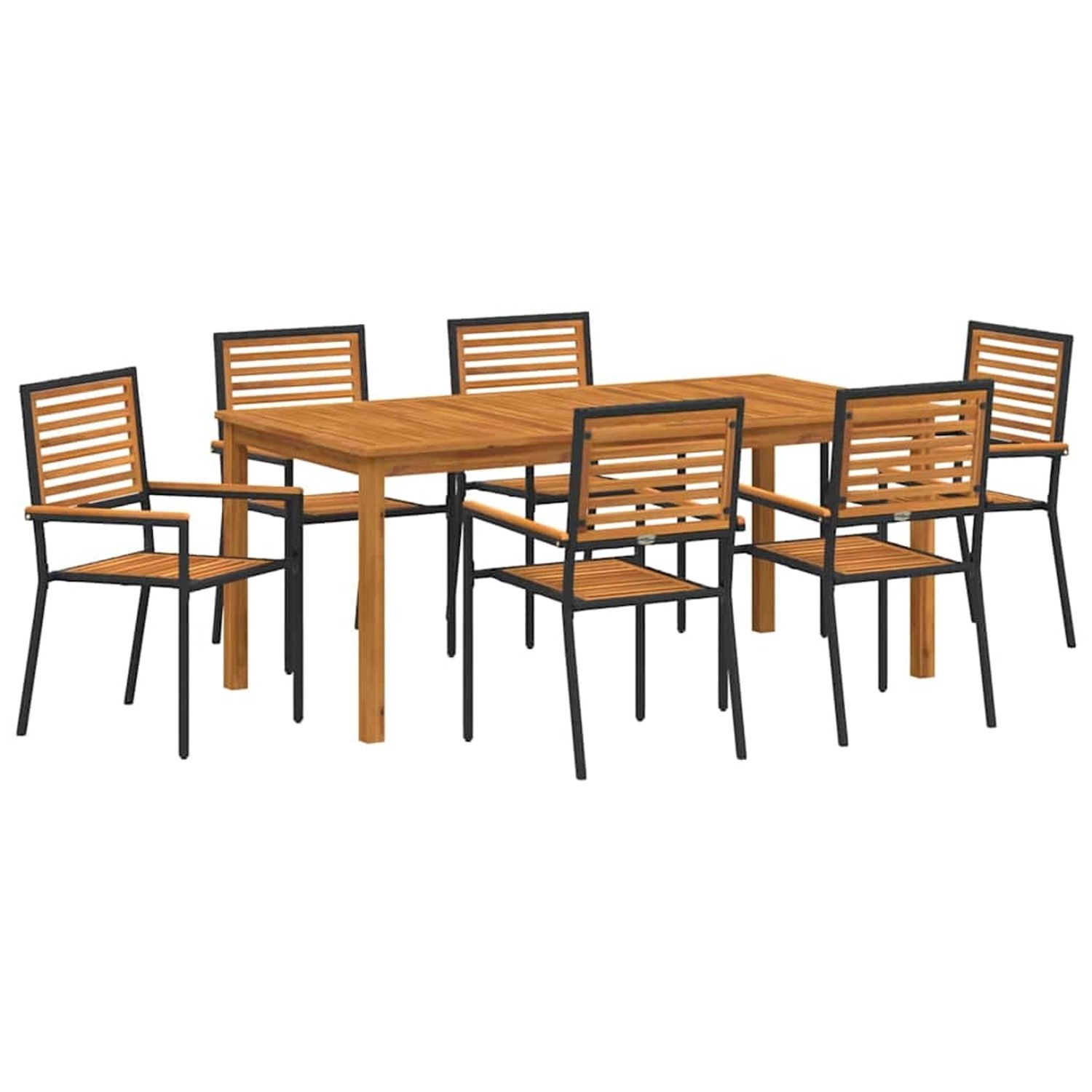 vidaXL Garten Essgruppe 7-Tlg Schwarz Poly Rattan 3365541 günstig online kaufen