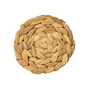 HMF 37235-S6 Untersetzer Rund Glasuntersetzer Geflochten aus Wasserhyazinthe 6er Set 10 cm
