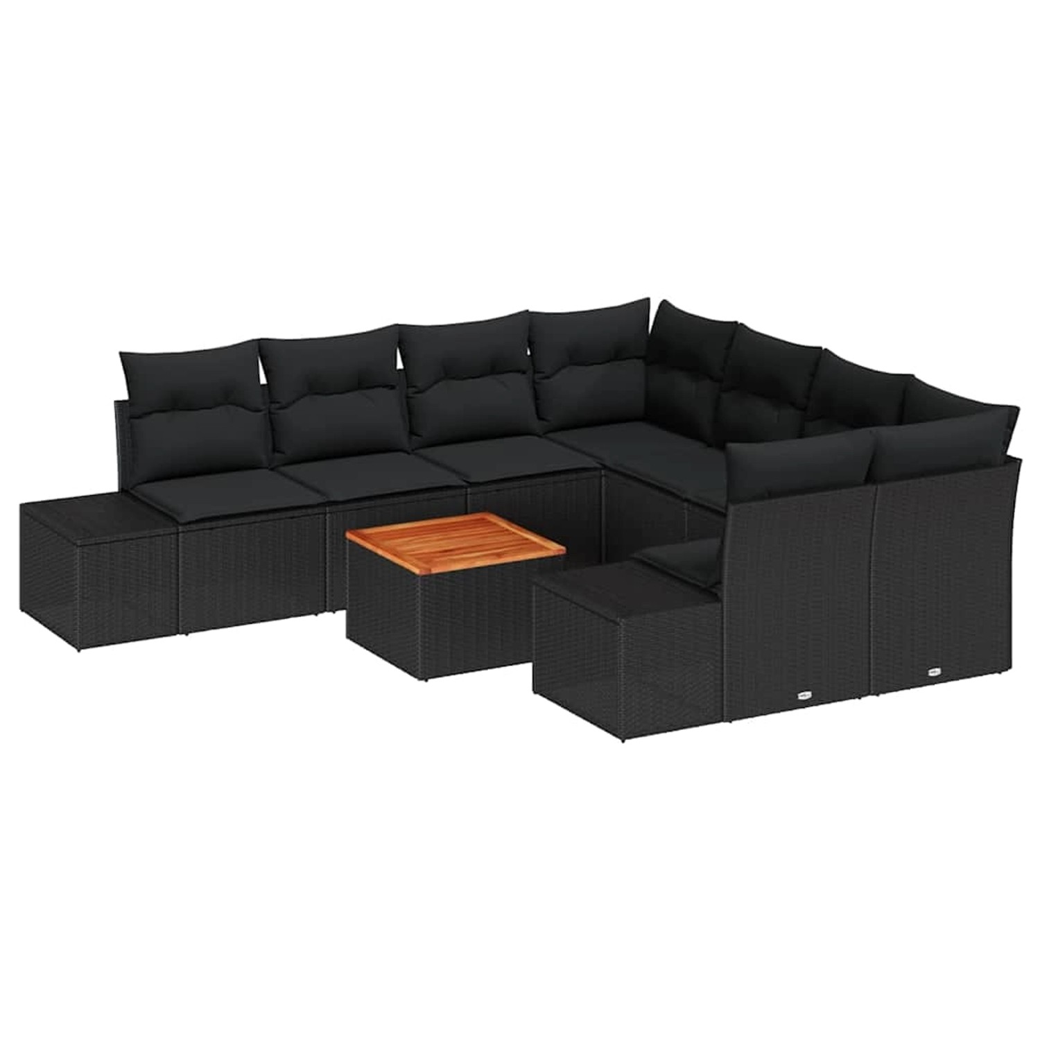 vidaXL Garten-Sofa-Set 9-Tlg Schwarz 3356609 günstig online kaufen