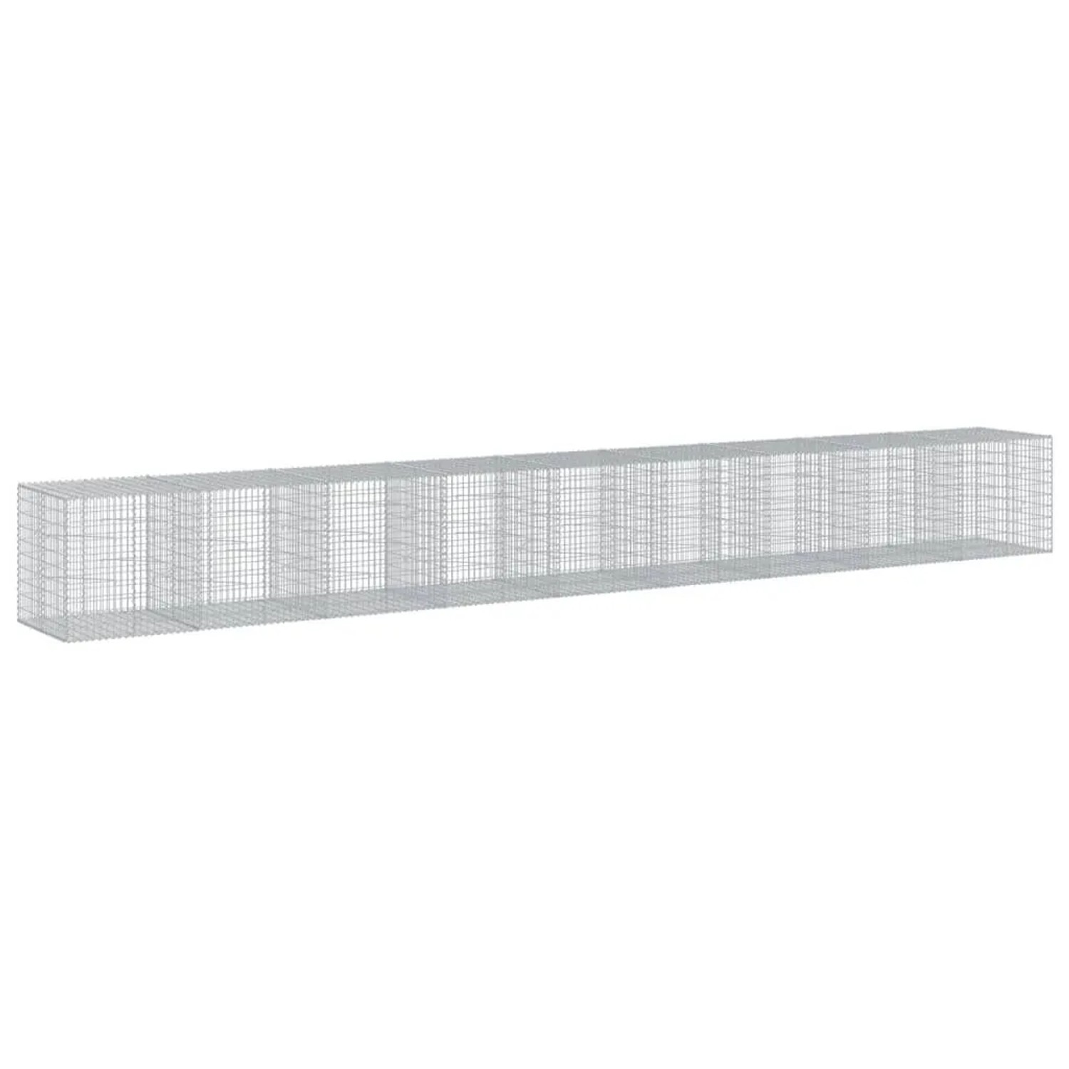 vidaXL Gabione mit Deckel 900x100x100 cm Verzinktes Eisen 3295206