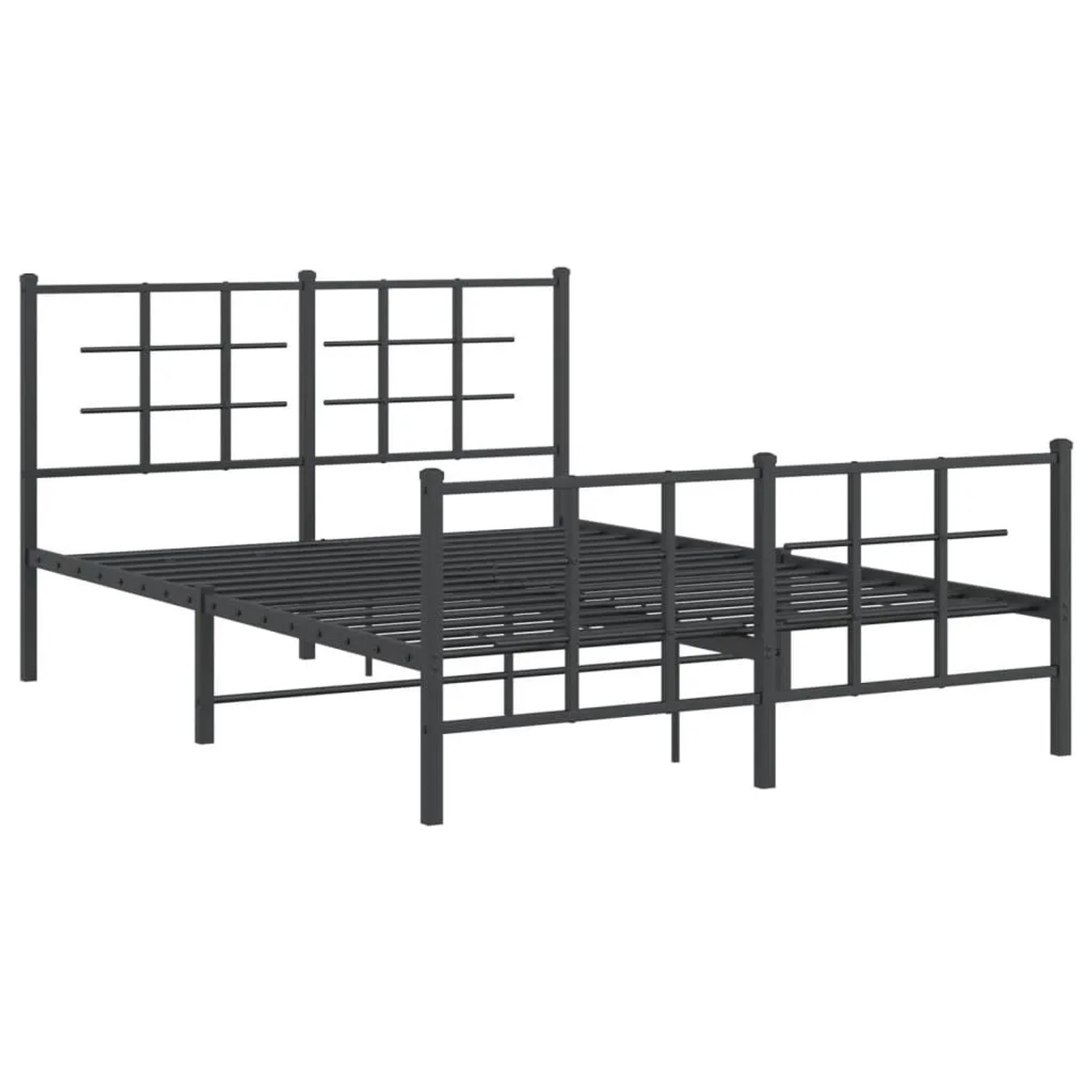 vidaXL Bettgestell mit Kopf- und Fußteil Metall Schwarz 140x190 cm 355579 günstig online kaufen