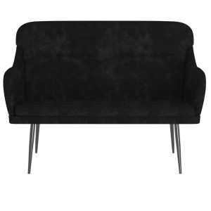 Schwarze vidaXL Sitzbank aus Samt, 110 cm breit, ideal als Schuhbank.