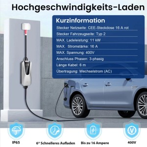 Junsun Wallbox 11kw Typ 2Ev-Ladegerät Ladekabel Junsun Wallbox 11Kw Typ 2 Ev Ladegerät Ladekabel