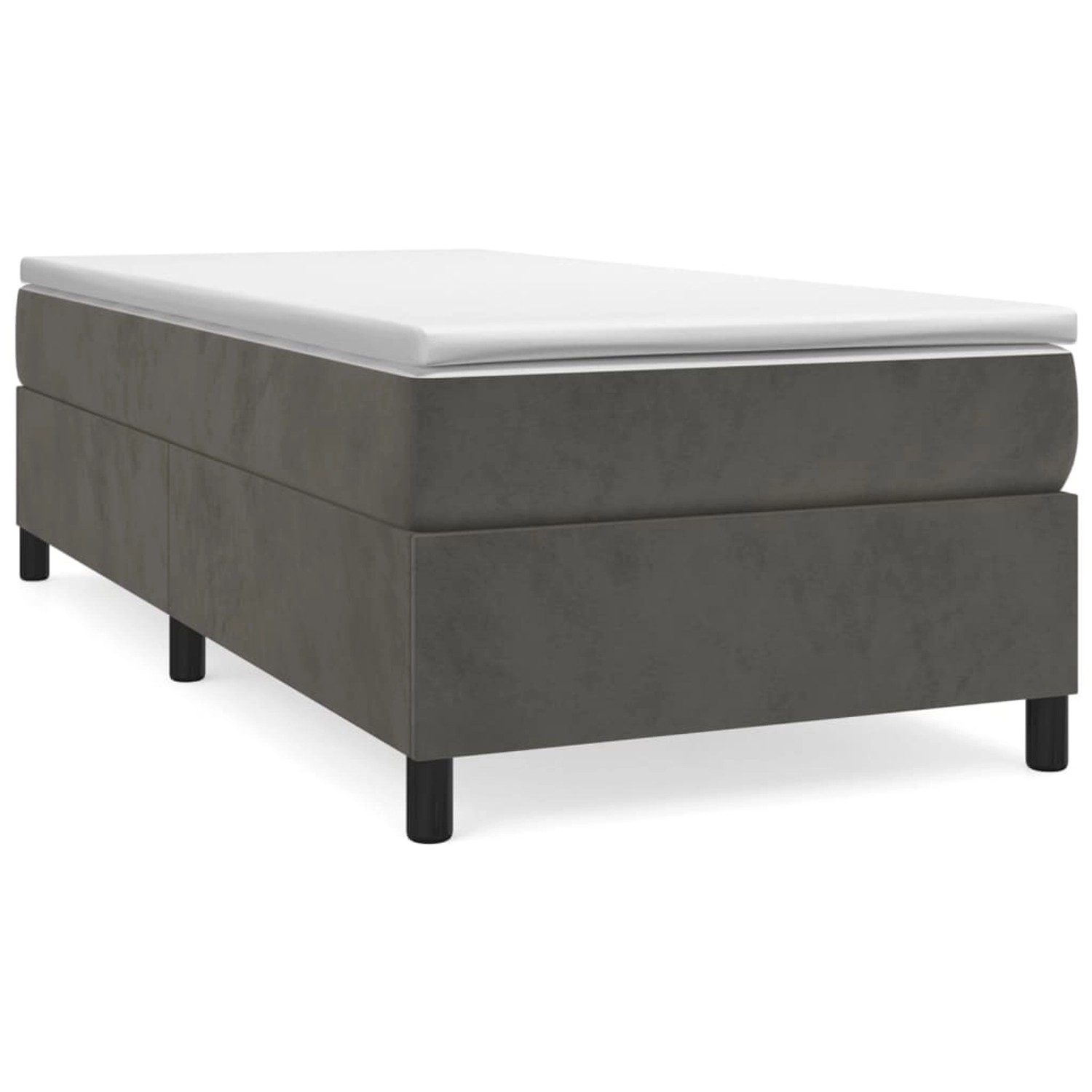 vidaXL Boxspringbett mit Matratze Dunkelgrau 80x200 cm Samt 3144646 günstig online kaufen