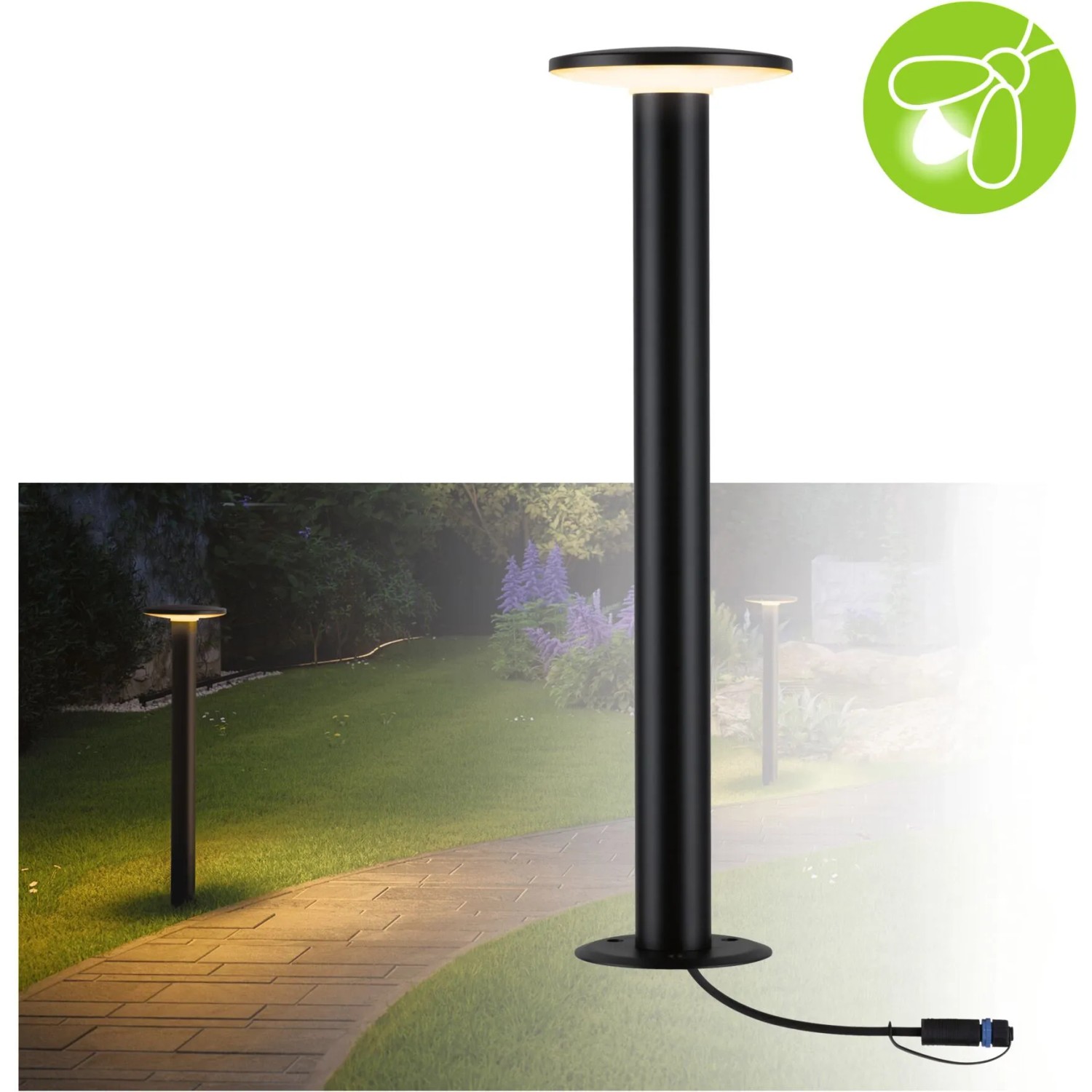 Paulmann LED-Wegeleuchte Plate Plug & Shine, anthrazit, mit Insektenschutz.