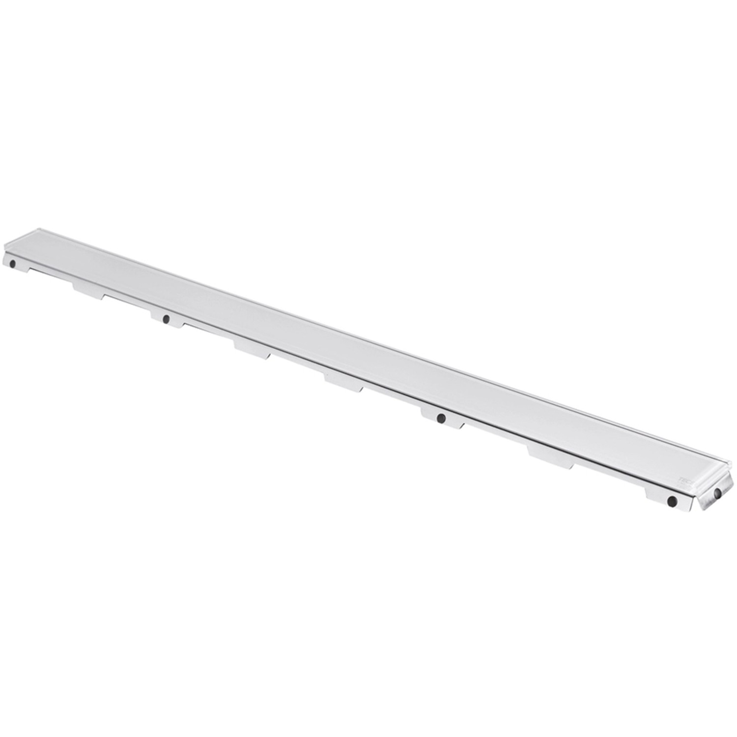 Tecedrainline Glasabdeckung Weiß 900 mm Edelstahl Poliert Gerade