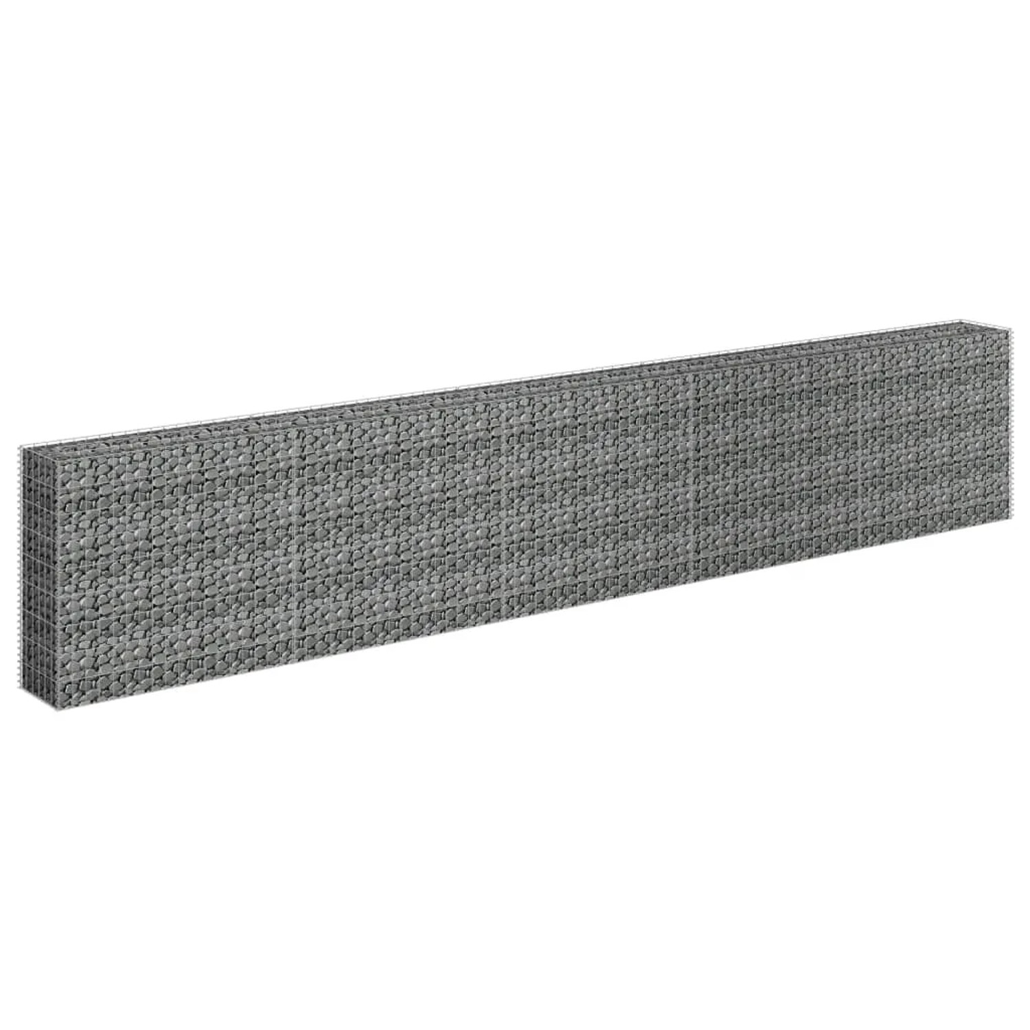 vidaXL Gabionen-Hochbeet aus Stahl, 450x30x90 cm, ideal als Beetbegrenzung im Garten.