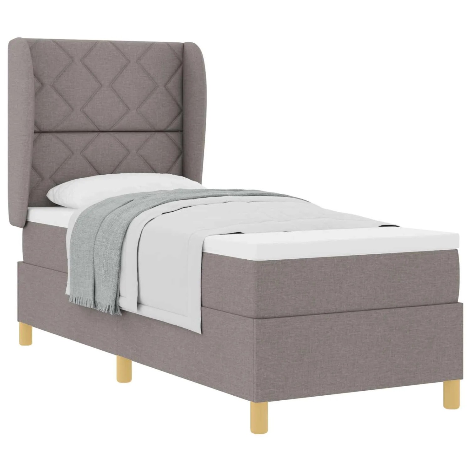 vidaXL Boxspringbett mit Matratze Dunkelgrau 90x190 cm Taupe Stoff 3340785 günstig online kaufen