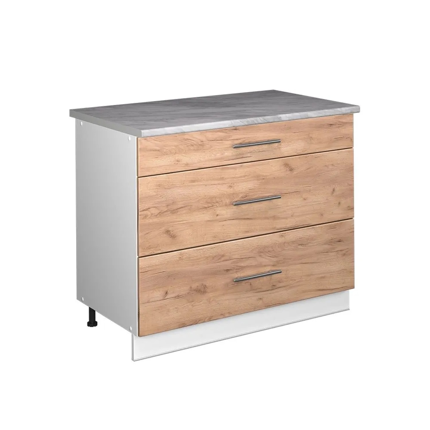 Vicco Küchenunterschrank Fame-Line Goldkraft Eiche/Weiß 100 x 82 AP Marmor Art Nr 61990