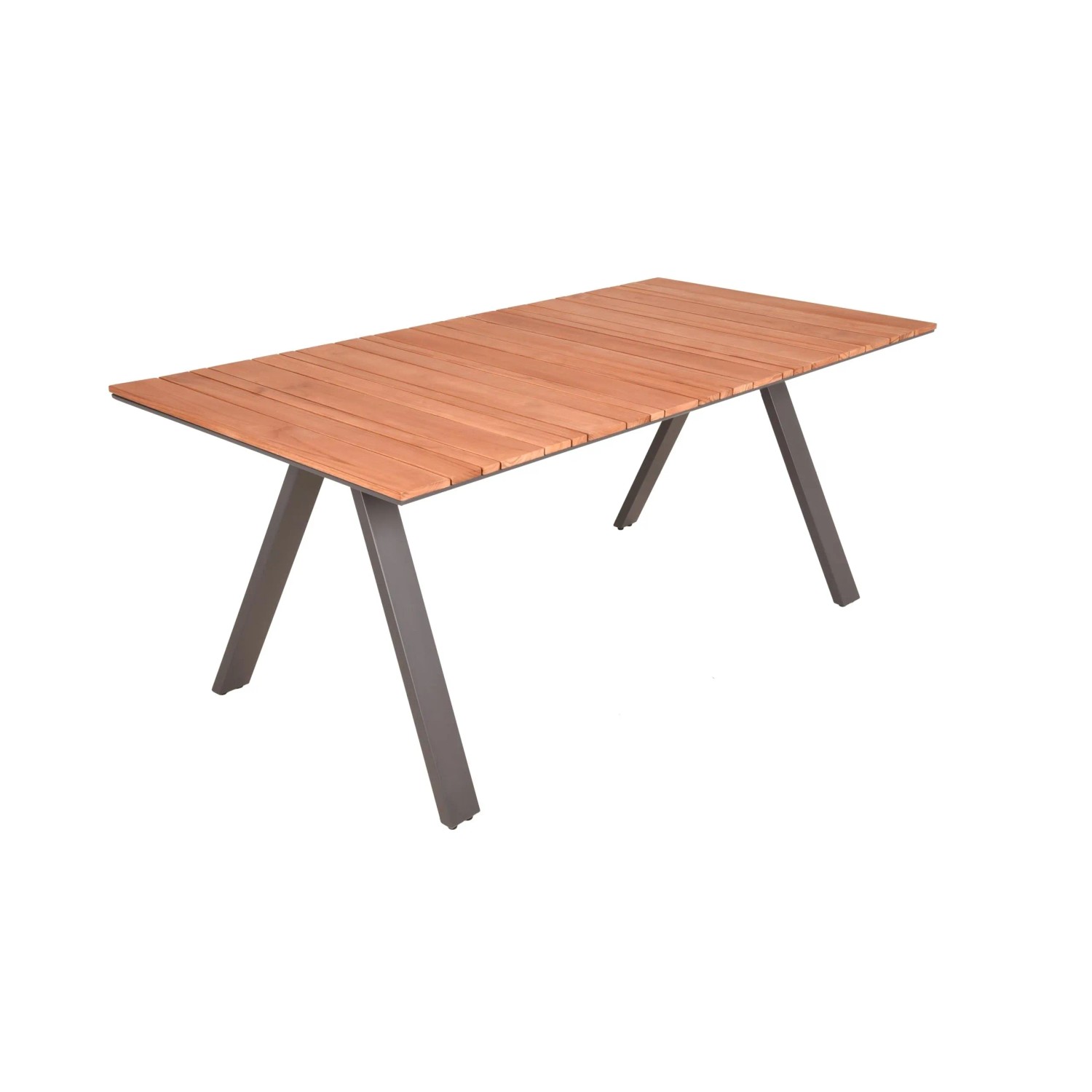 DELUKE Gartentisch FRED Teak Anthrazit 180x90x74cm Terrassentisch Wetterfest Outdoor Tisch