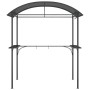 Anthrazit Grillpavillon (220x115x230 cm) mit Stahlrahmen, Dach und Seitenregalen für den Garten.