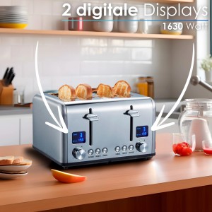Steinborg SB-2080 Edelstahl Toaster 4 Scheiben 1630W