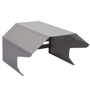 Graue MCW Mähroboter Garage L43 aus Metall, schützt vor Witterung.