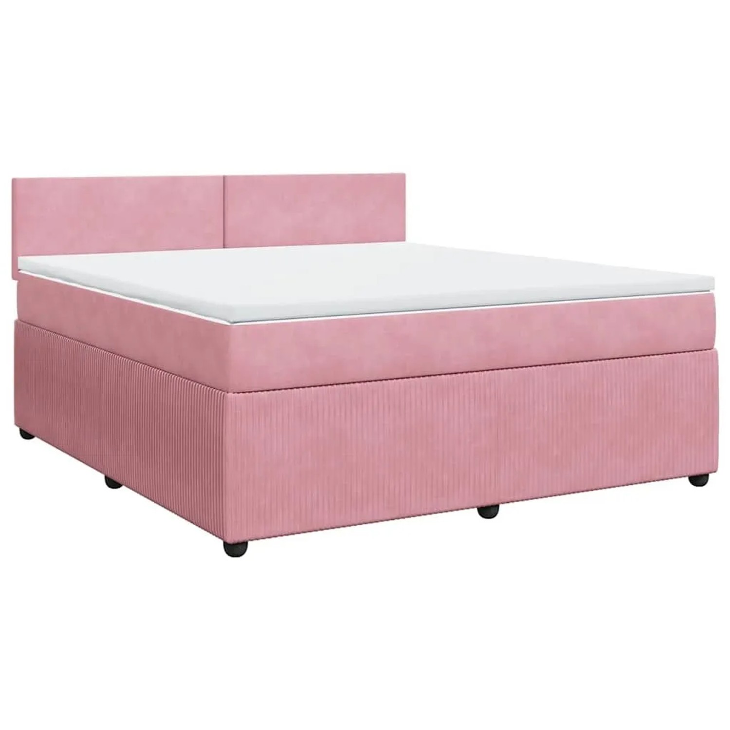 vidaXL Boxspringbett mit Matratze Rosa 180x200 cm Samt 3290105