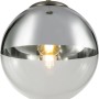 Moderne Globo Pendelleuchte Varus mit nickel-mattem Glasschirm.