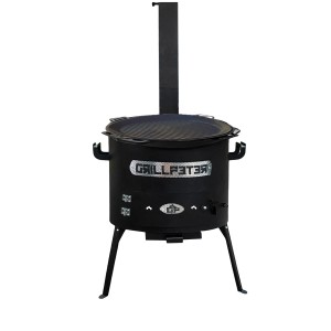 Grillpeter Utschak Set Asamat Ø40 cm mit Kazan 15 Liter Gusseisen Grilldeckel Schöpflöffel