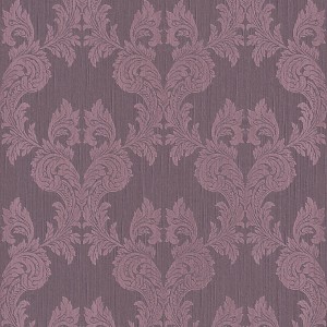 PROFHOME Textiltapete Barock in Violett mit matter Oberfläche und feiner Struktur.