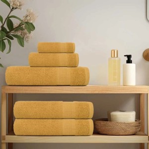 vidaXL Waschhandtücher 4-Tlg FROGN Gold 30x30 cm 100% Baumwolle 136801