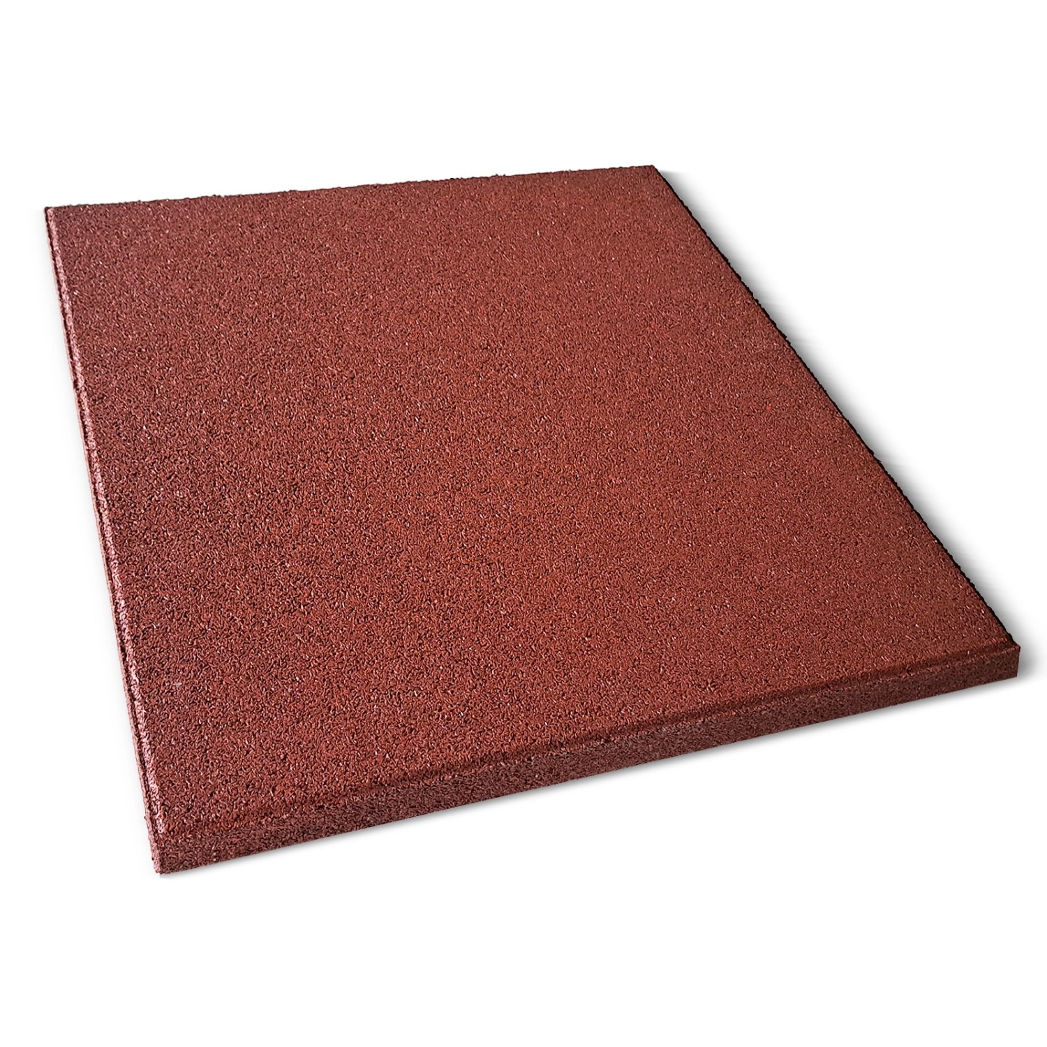 KARAT Fallschutzmatte Elastikmatte Fallschutzplatte mit Drainage 50 x 50 x 2,5 cm Rot