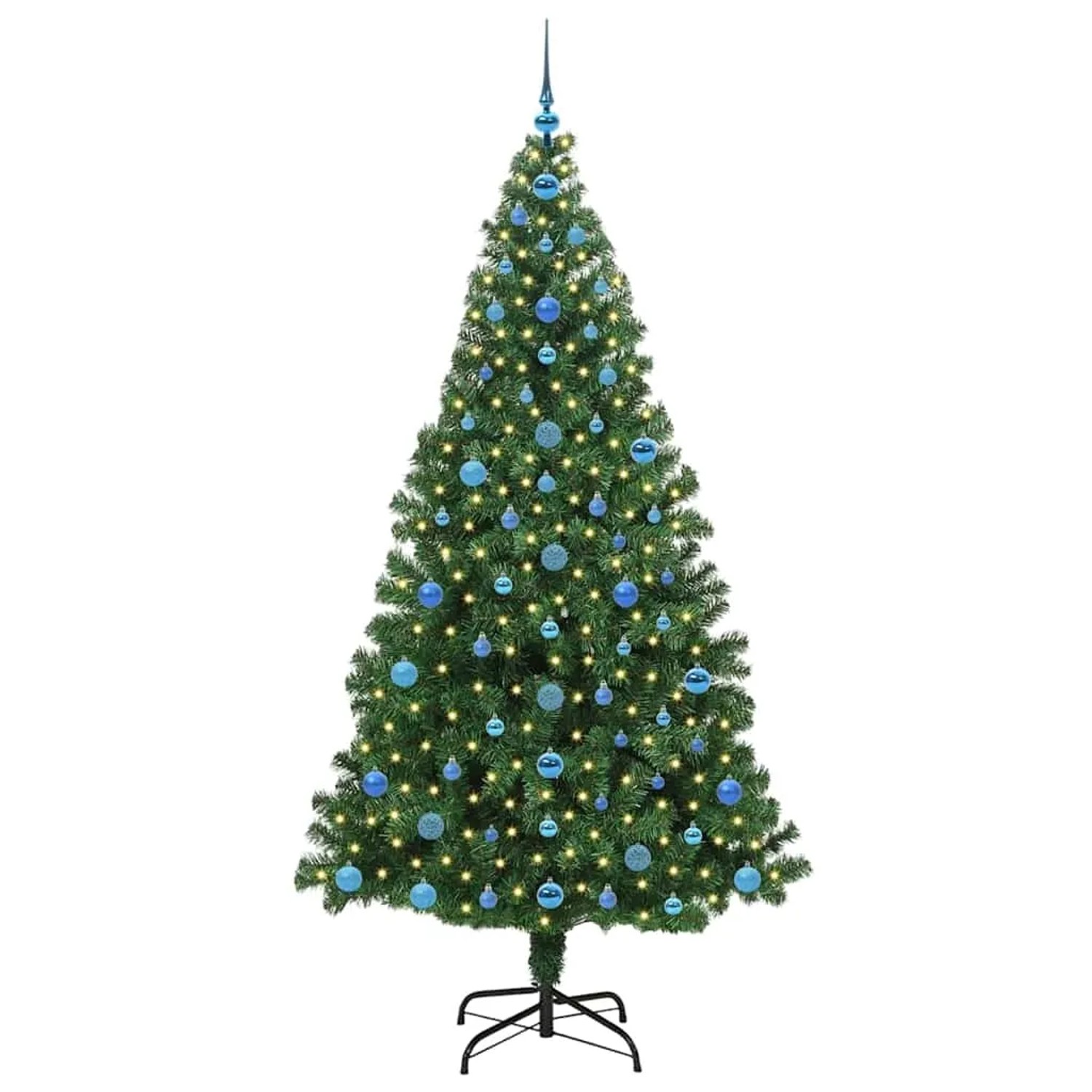 vidaXL Künstlicher Weihnachtsbaum mit 300 LEDs mit Ständer Grün 210 cm 3396929