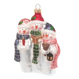Krebs Glas Lauscha Weihnachtsornament Singende Schneemänner 1-tlg. 4cm