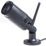 Schwarze Summer Fun Smart Garden Cam Outdoor WiFi Kamera mit Antenne und Fuß.