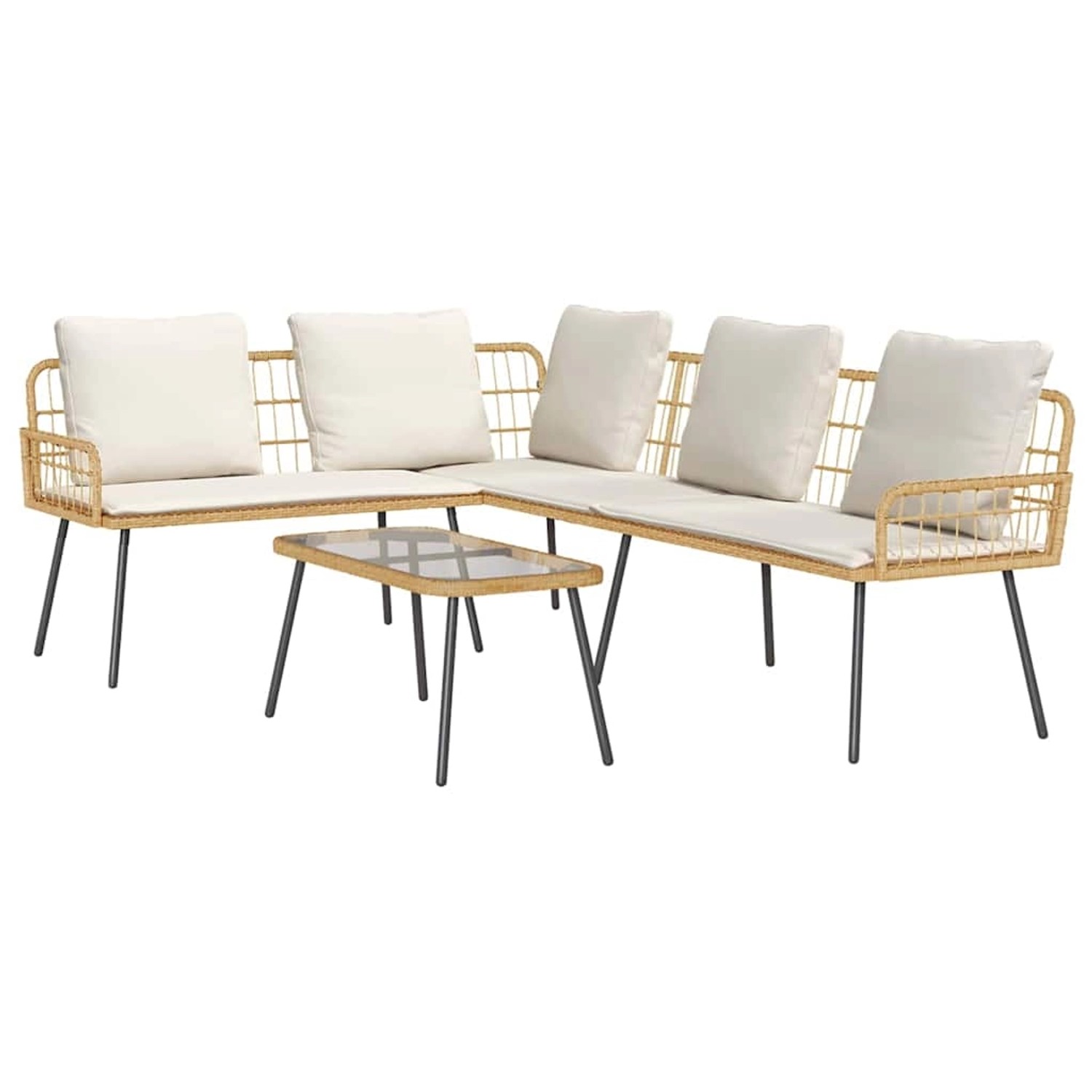 vidaXL Garten-Sofa-Set 2-Tlg Natur Poly Rattan 3328649 günstig online kaufen