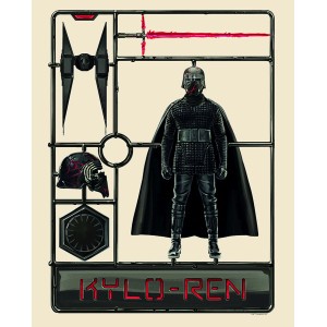 Disney Star Wars Fototapete: Kylo Ren als Modellbausatz in Schwarz und Beige, 40x50 cm.