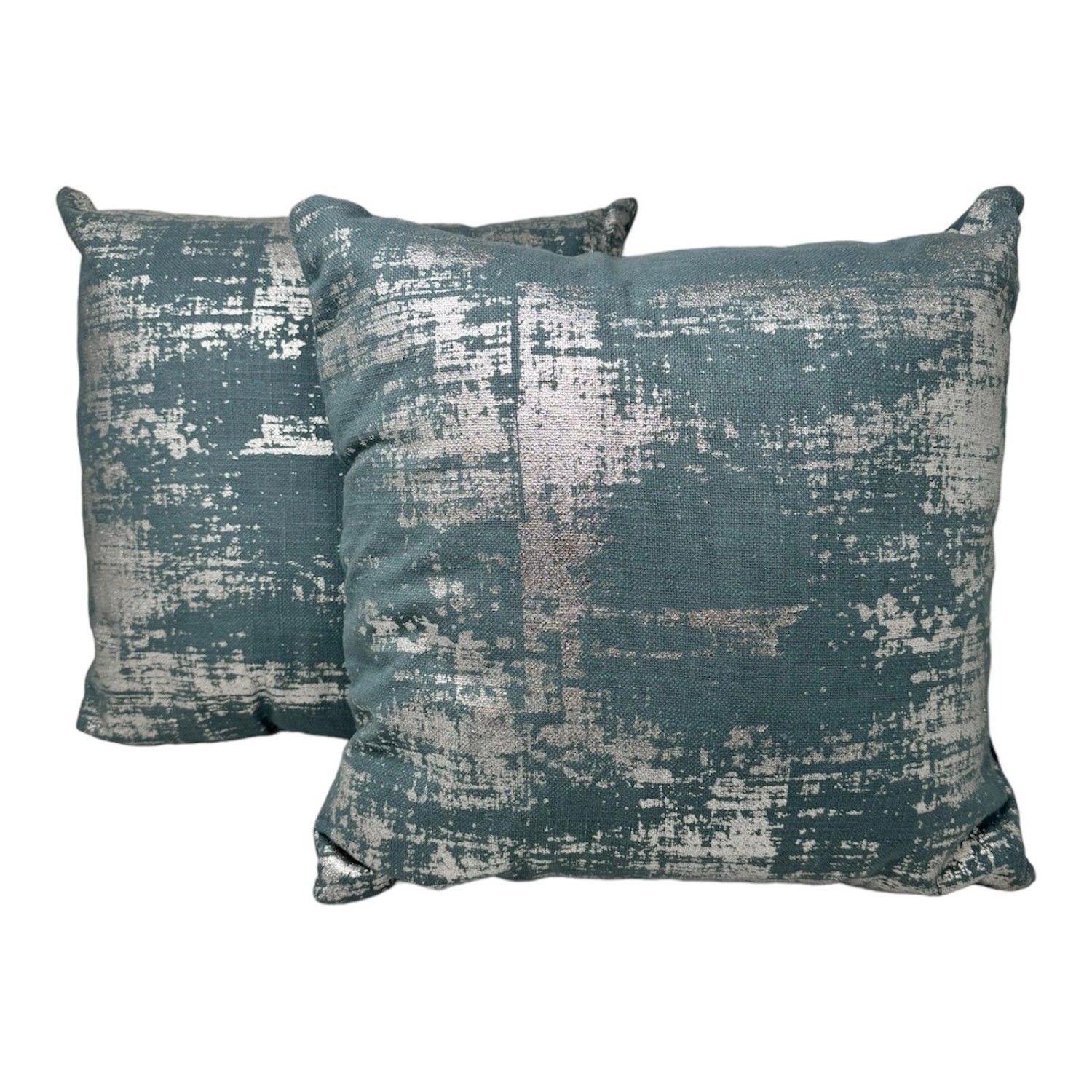 Jet-Line Indoor Dekokissen 2er Set Blau/Silber 40 x 40 cm