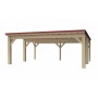 Holzbrüder Carport Ralf 42, naturbelassen mit rotem Dach. Stabiler Holz-Carport für PKW.