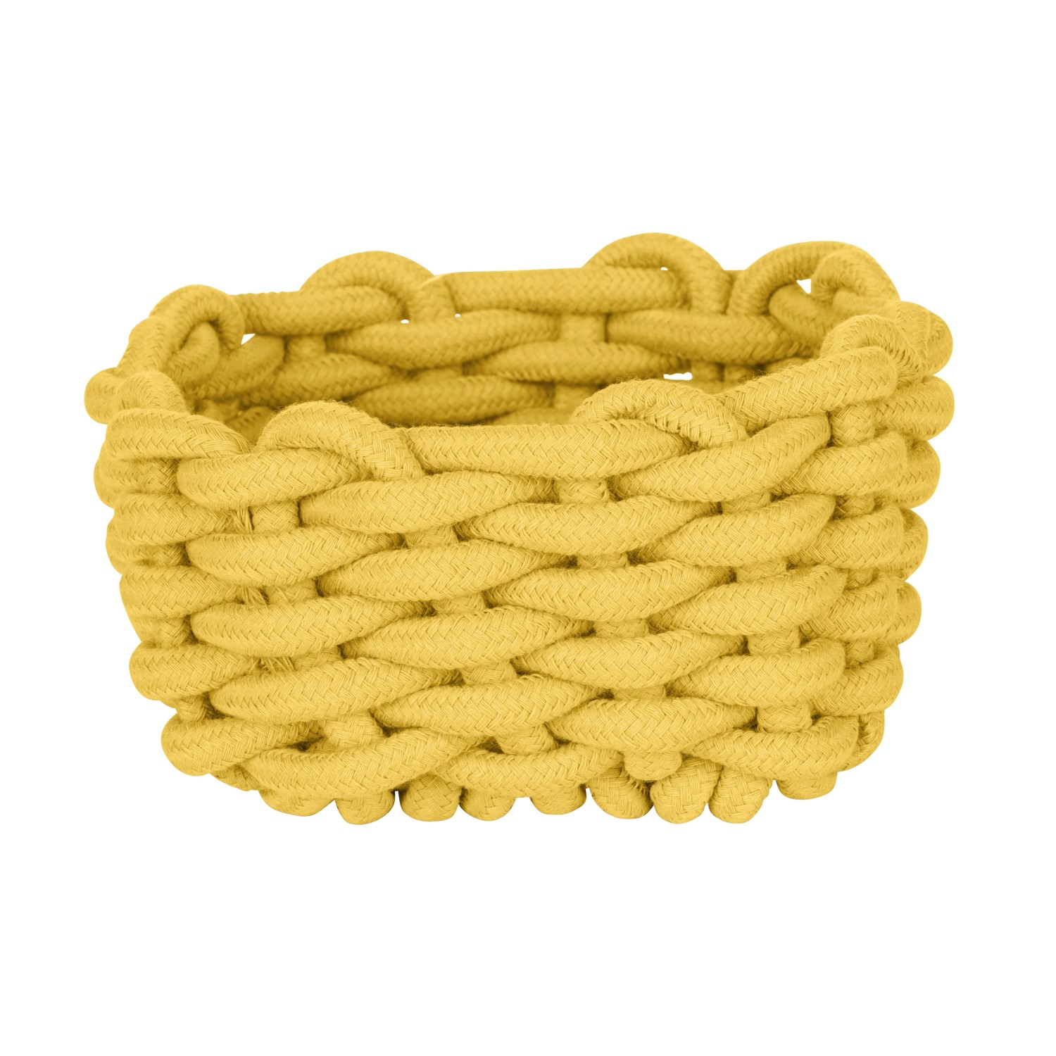 Schöner Wohnen Badkorb Melara S, senfgelb, aus Baumwollseil, zur Aufbewahrung im Bad.