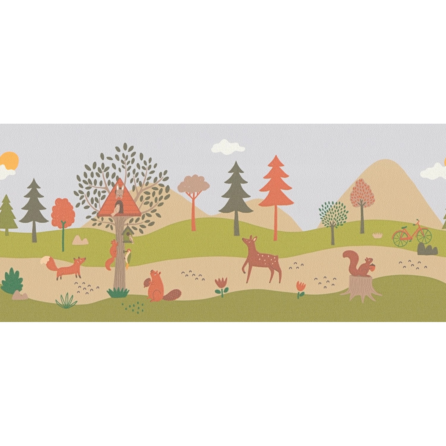 A.S. Création Selbstklebende Bordüre mit Waldtieren in Grün 5 m x 0,18 m günstig online kaufen