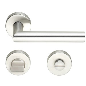 MeinTürgriff Drückergarnitur Toulouse Türdrücker Edelstahl Matt Türgriff Drückergarnitur WC
