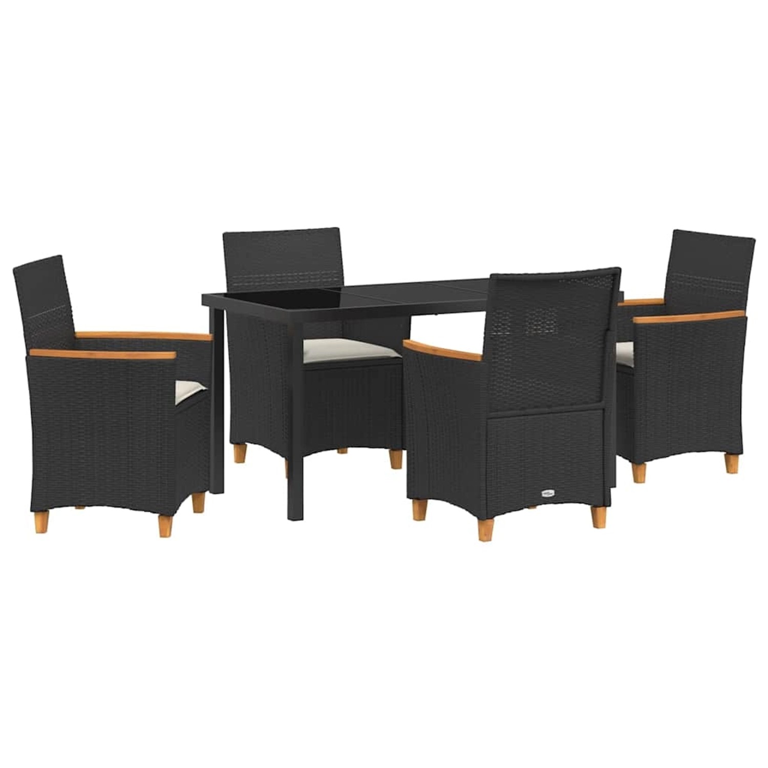 vidaXL Garten Essgruppe 5-Tlg Schwarz Poly Rattan 3381088 günstig online kaufen