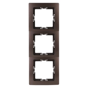 Kopp Abdeckrahmen 3-fach Paris Palisanderbraun für Schalter und Steckdosen.