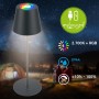 Brilo LED-Akku-Tischleuchte 3 in 1, anthrazit, mit RGB-Licht und Touchfunktion, ideal für den Außenbereich.