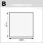 Fundamentplan Karibu Holz-Gartenhaus Neuenburg 4, Maße 238x240 cm.