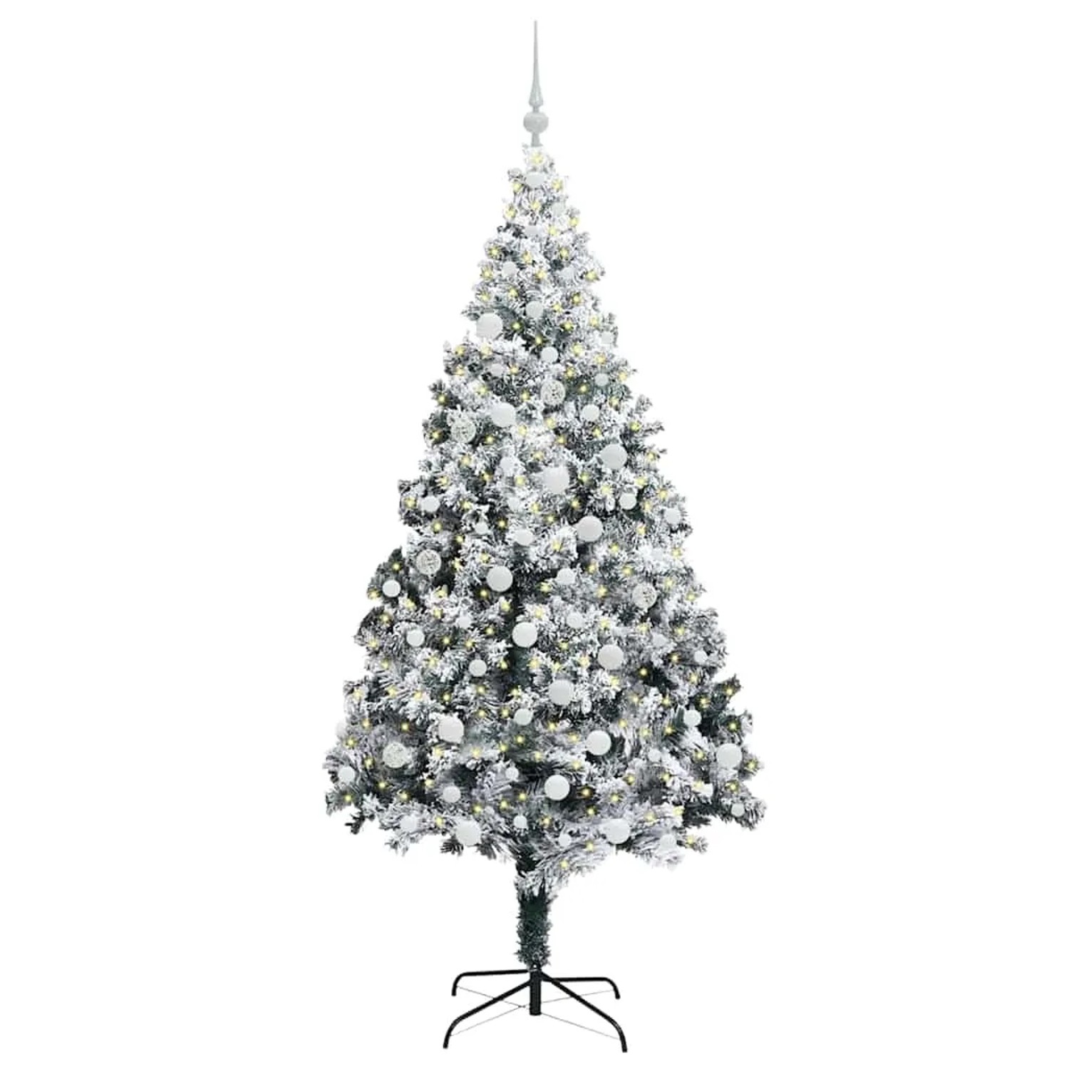 vidaXL Künstlicher Weihnachtsbaum mit 300 LEDs mit Ständer Grün 180 cm 3396965