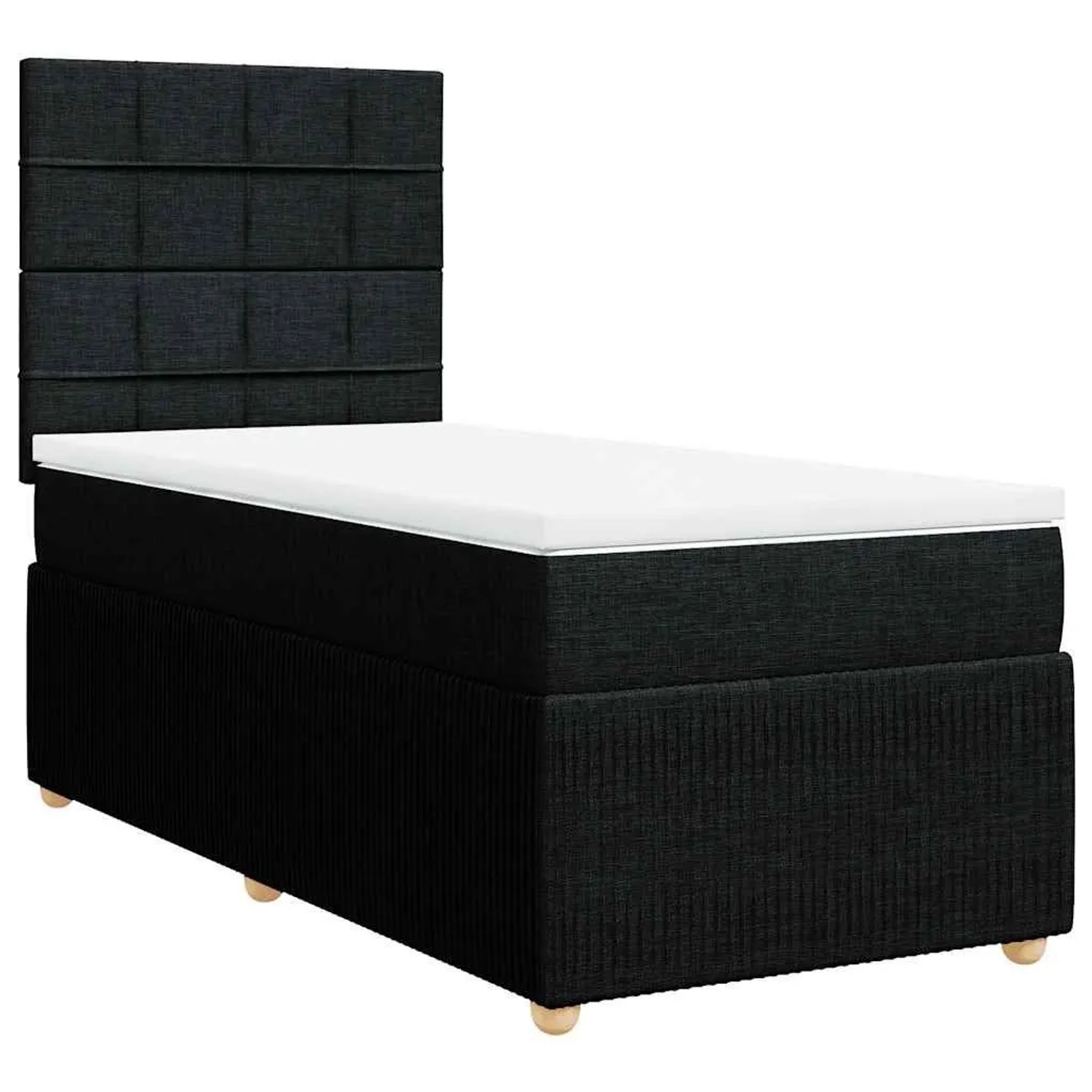 vidaXL Boxspringbett mit Matratze Schwarz 90x190 cm Stoff 3294213 günstig online kaufen
